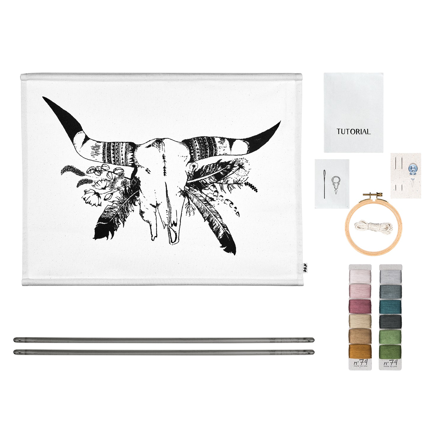 Crazy Buffalo Embroidery Kit Natural-Multicolour