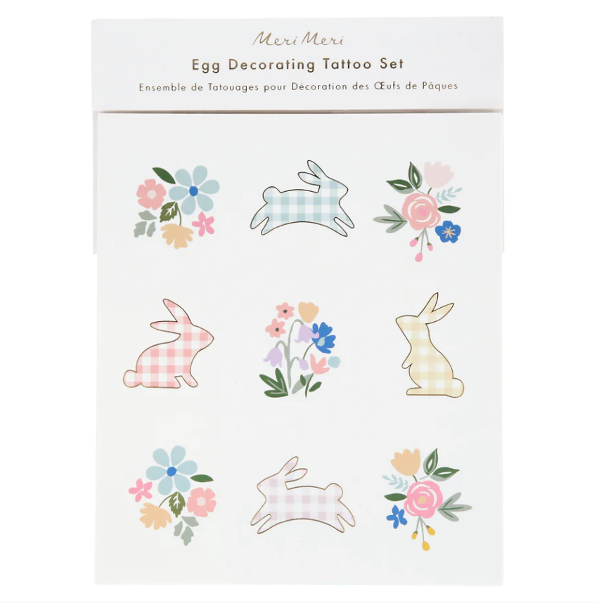 Gingham Egg Decorating Tattoo Set