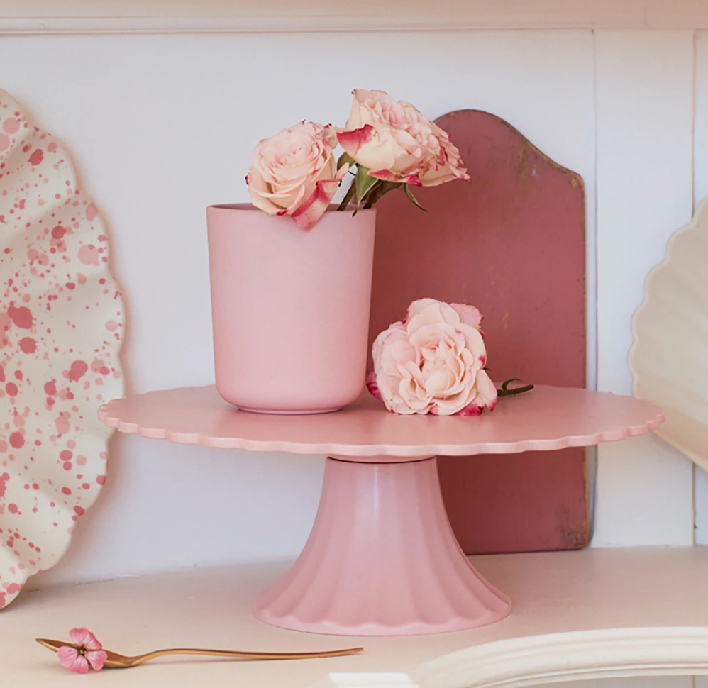 Medium Pink Bamboo Fibre Cake Stand