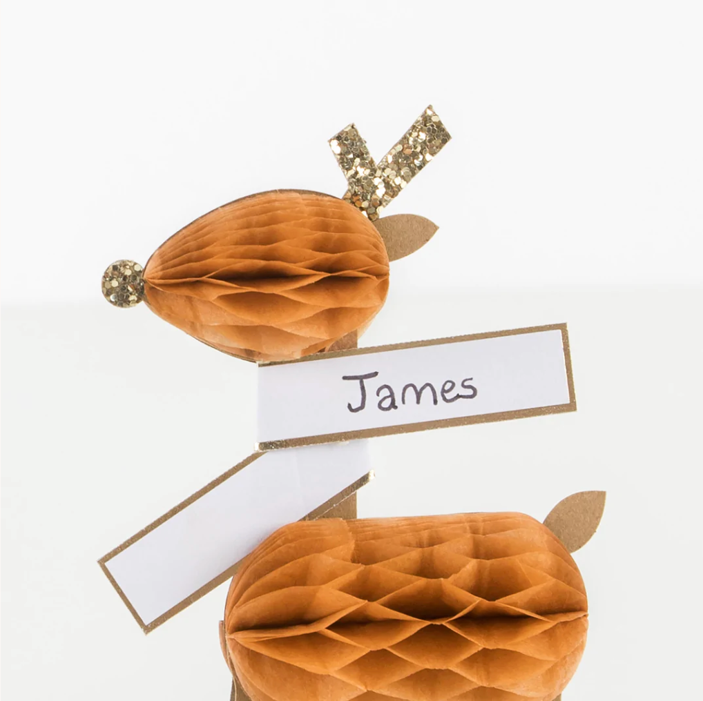 Honeycomb Reindeer Placecards