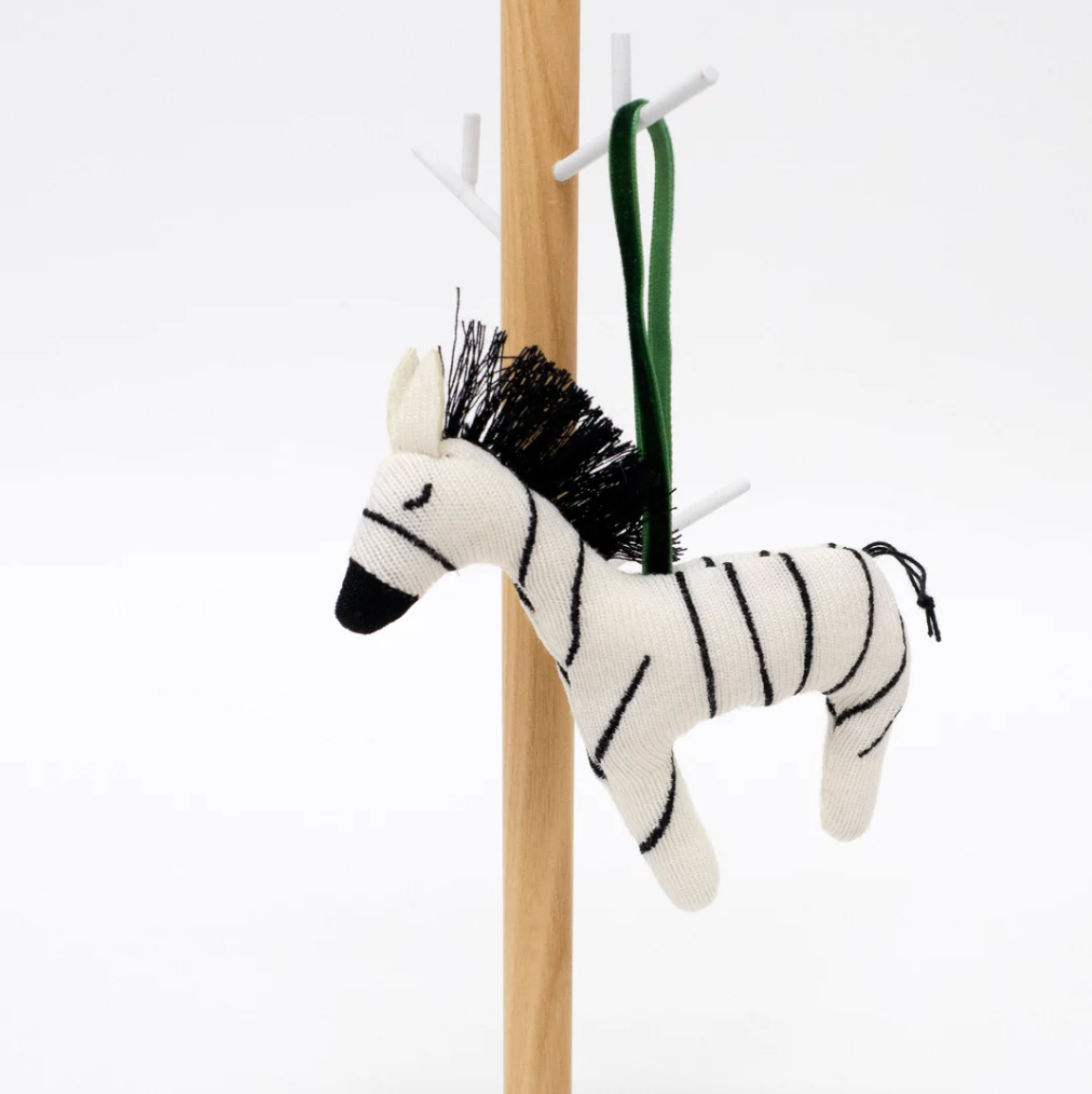 Knitted Zebra Tree Decoration