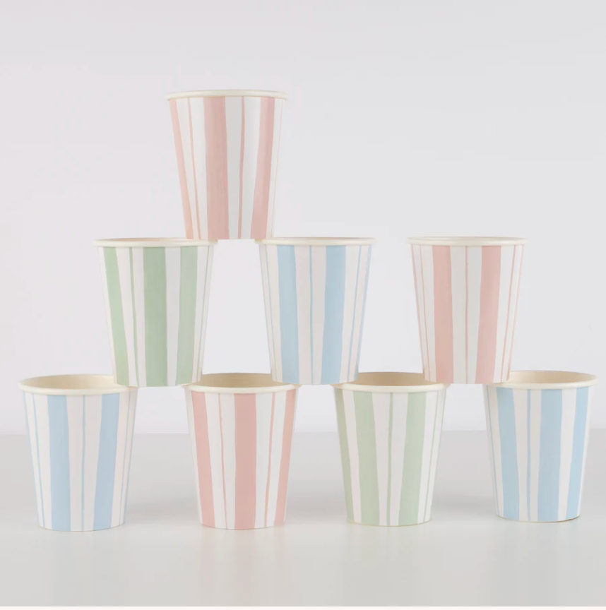 Ticking Stripe Cups