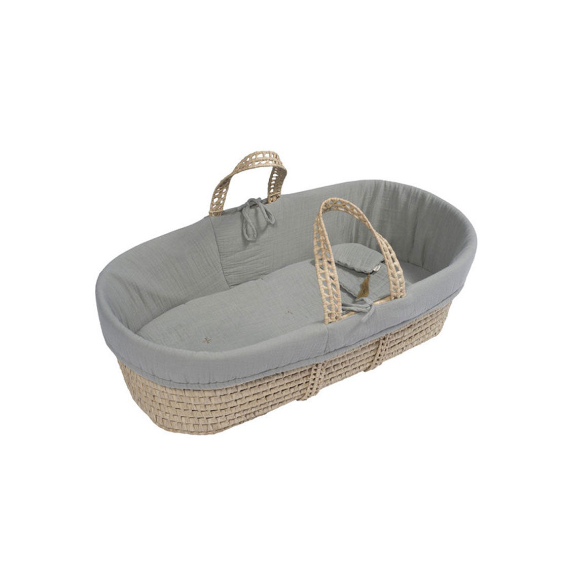 Moses Basket Silver Grey