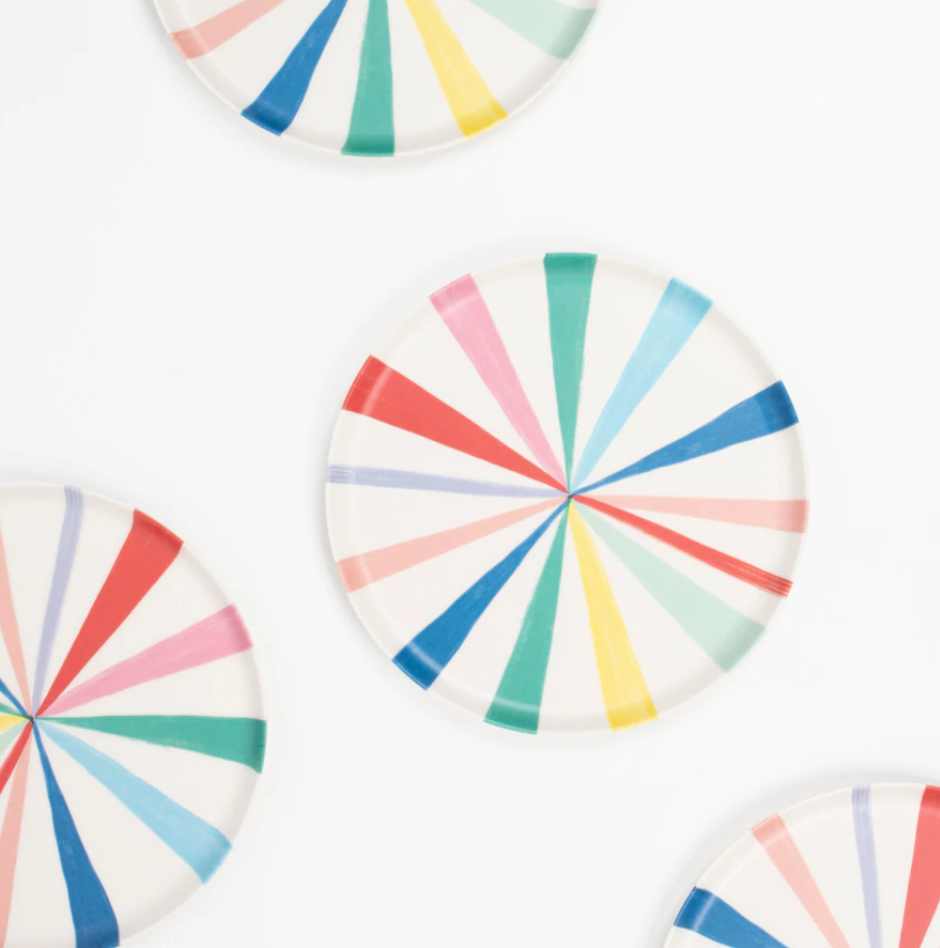 Bright Stripe Small Bamboo Plate