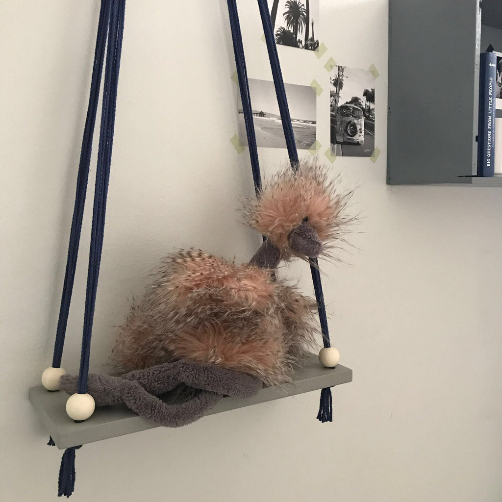 Macrame Swing - Grey & Blue (Medium)