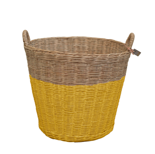 Rattan Basket - Sunflower Yellow Large
