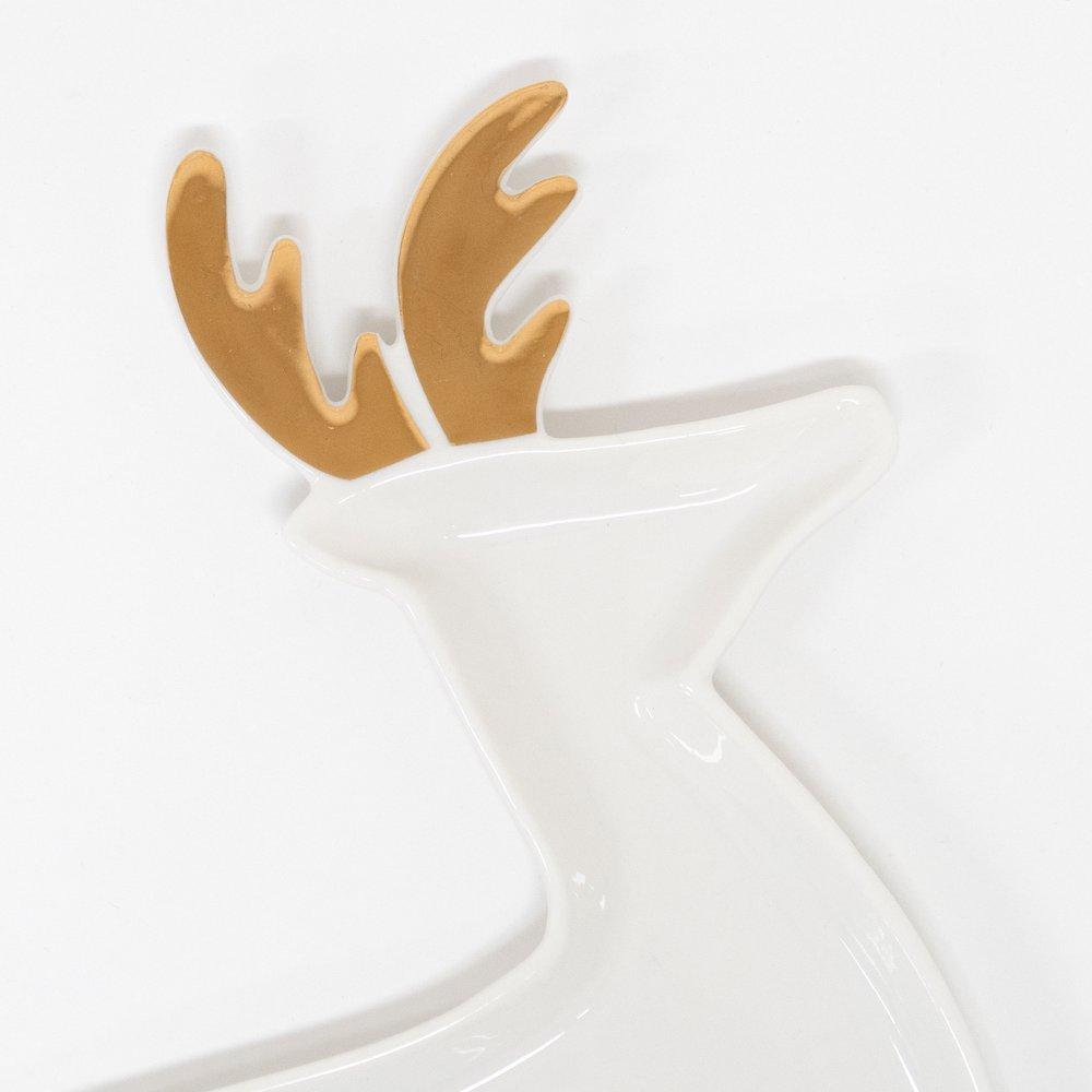 Ceramic Reindeer Plates (Set of 2)