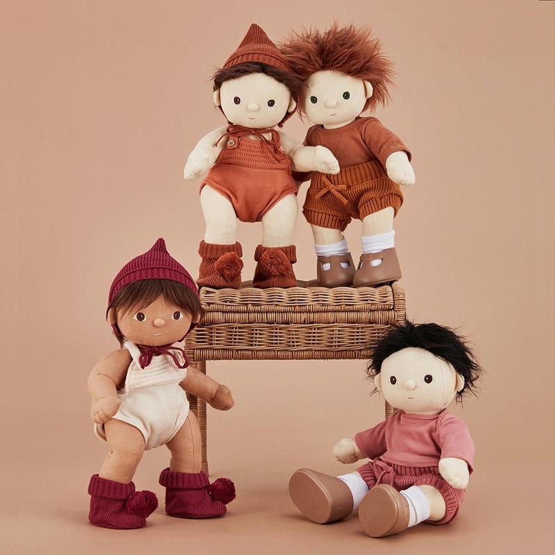 Dinkum Doll Snuggly Knit Set - Berry