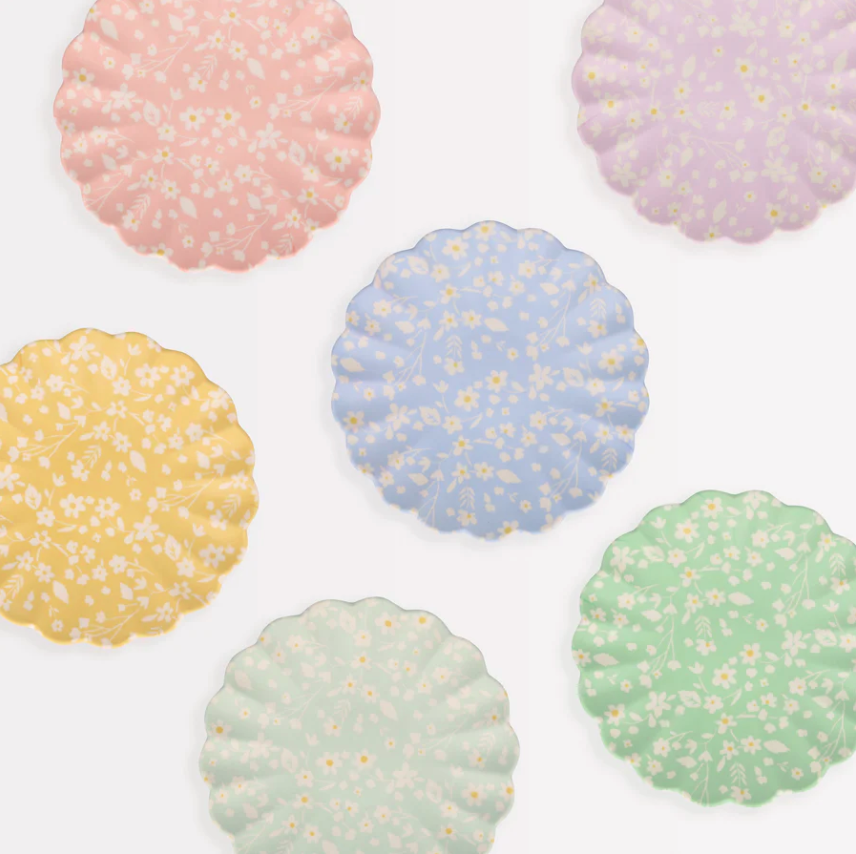 Floral Small Bamboo Plates