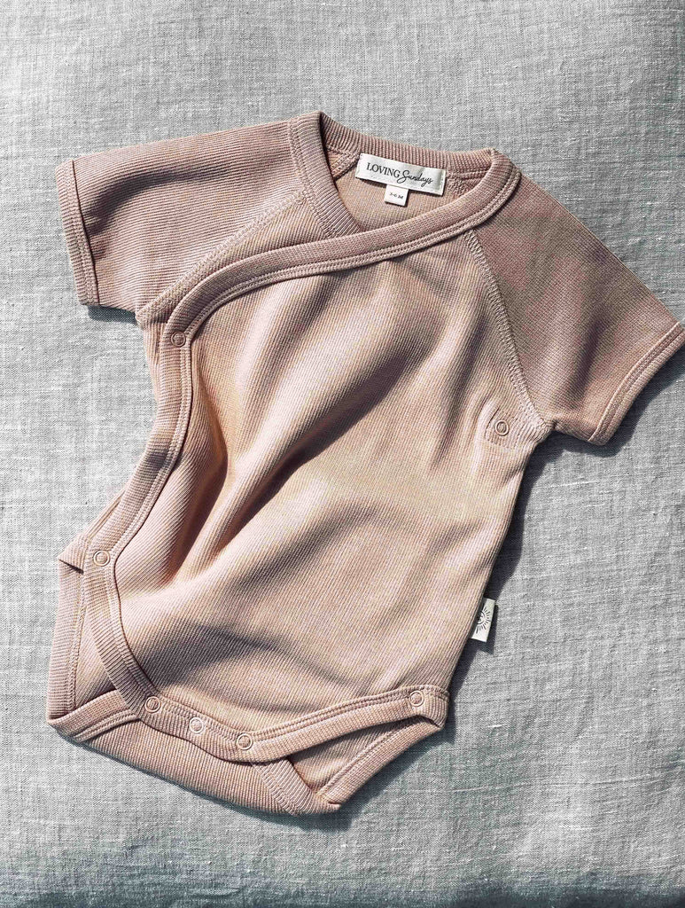 Short Sleeve Kimono Bodysuit - Blush