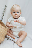 Short Sleeve Kimono Bodysuit - Natural