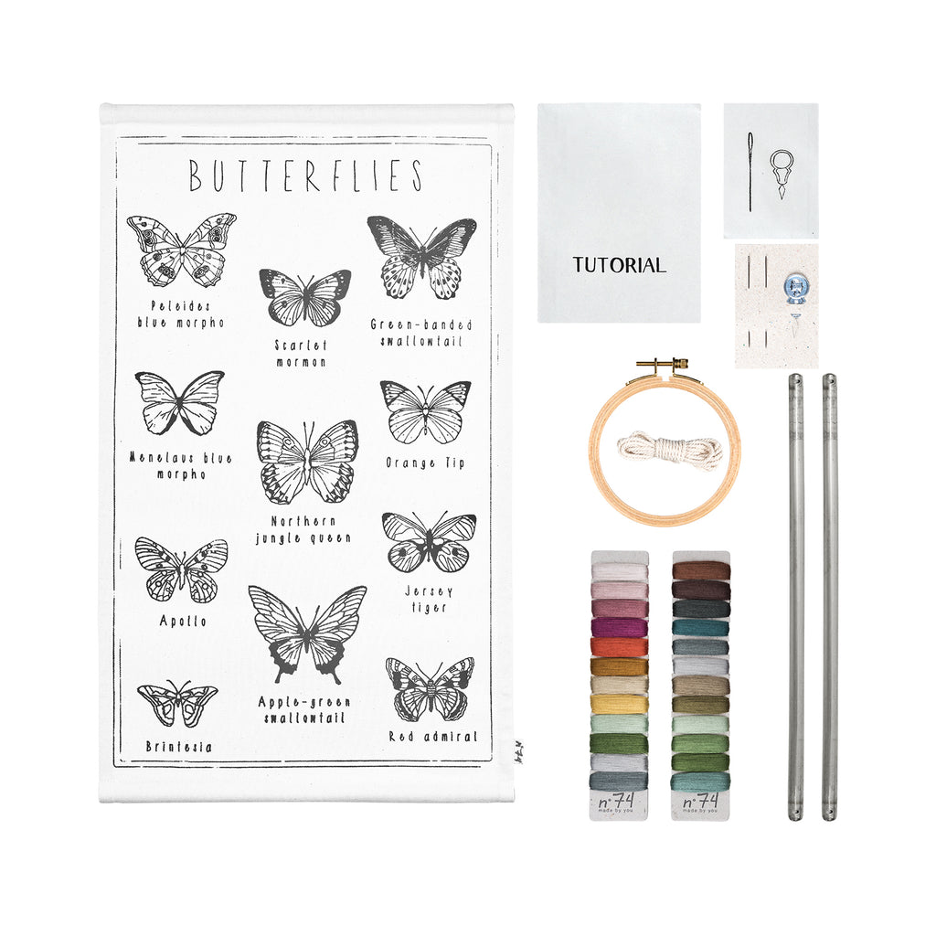 School Poster Embroidery Kit - Butterflies