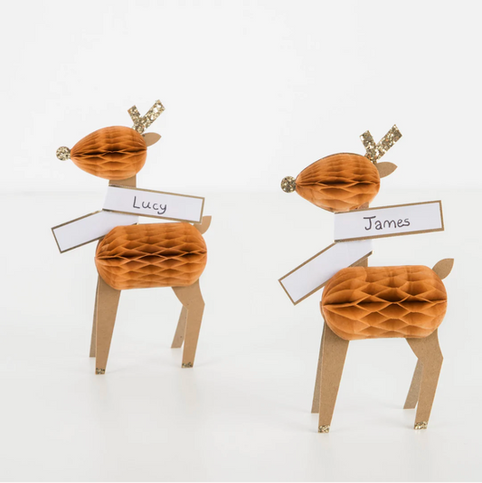 Honeycomb Reindeer Placecards