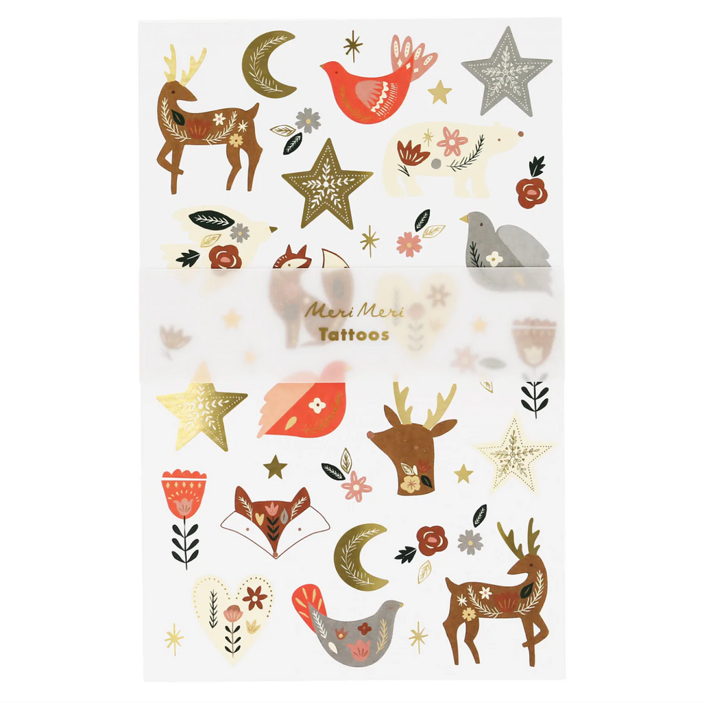 Folk Woodland Tattoo Sheet