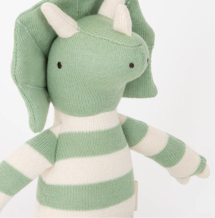 Small Triceratops Knitted Toy