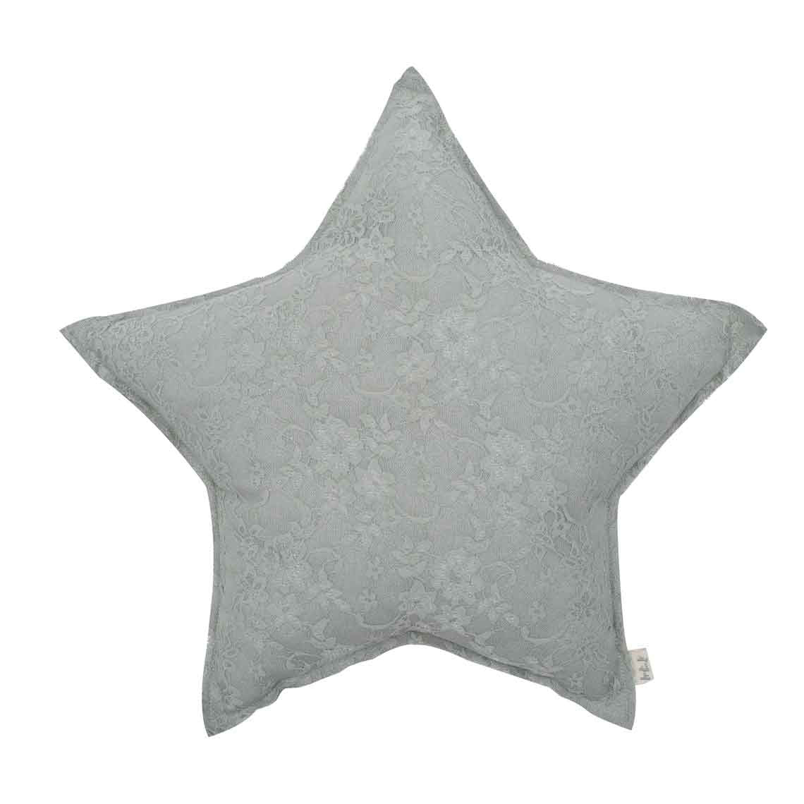 Star Cushion (Lace) - Silver Grey