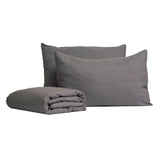 Linen Duvet Single Set - Charcoal (140 x 200cm)