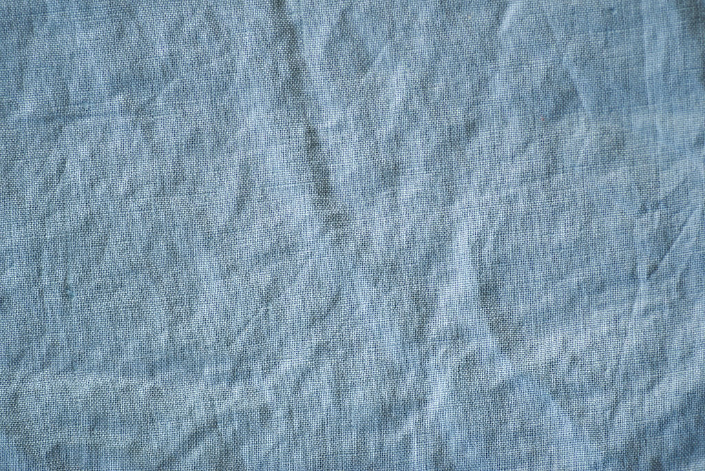Linen Baby Fitted Sheet - Blue Zinc (120 x 60 x 27cm)